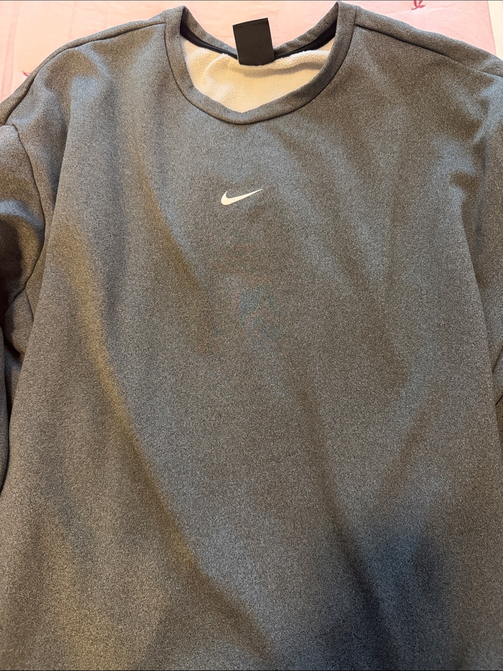 Nike a women’s Dark Gray Crewneck Pullover with White Swoosh